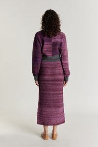 PURPLE LYNETTE jupe midi en tricot