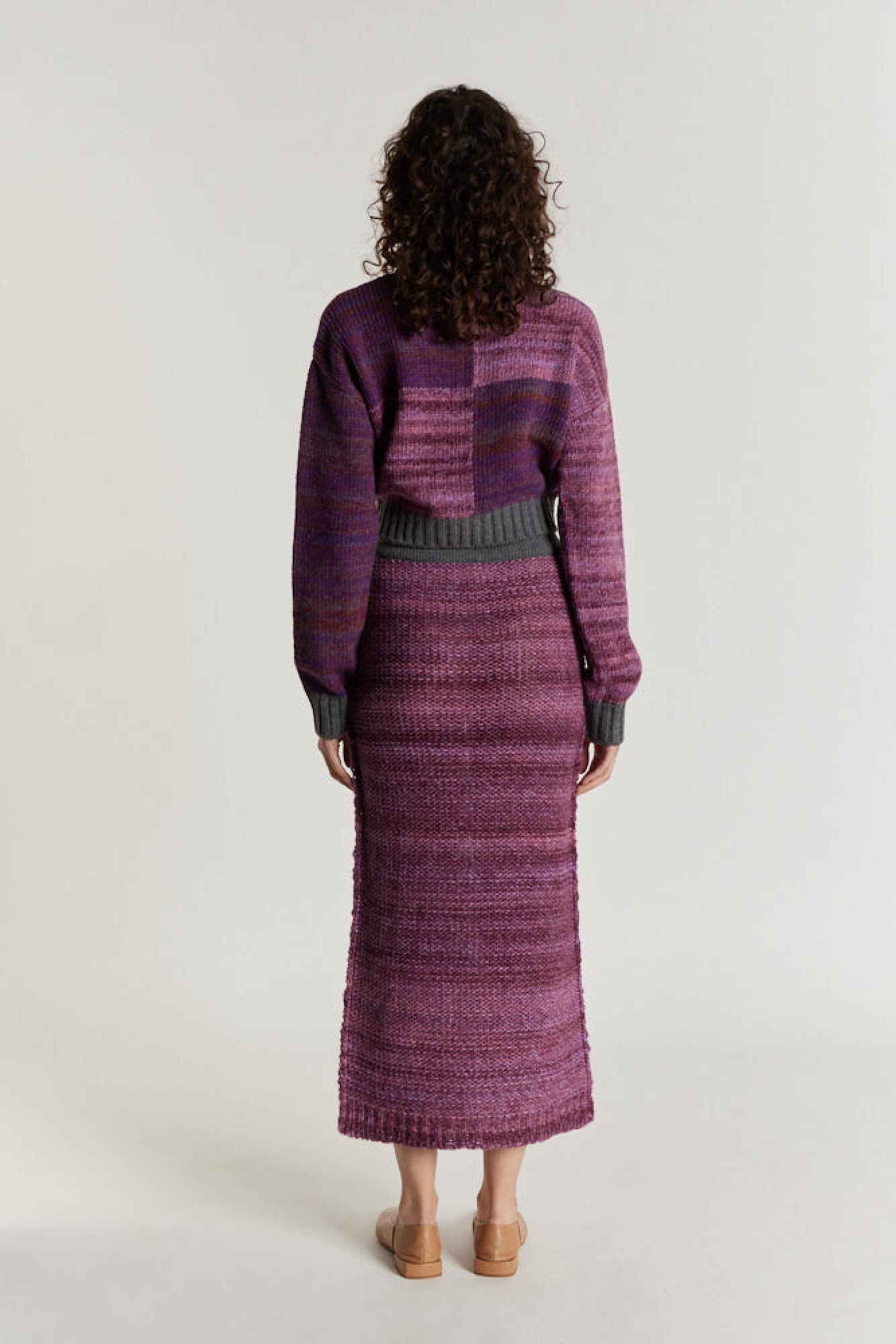 PURPLE LYNETTE jupe midi en tricot