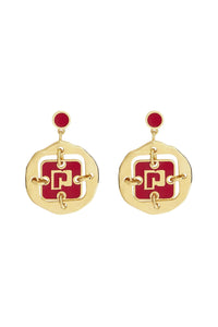 Gold & Red Boucles d’oreilles - Gold & Red
