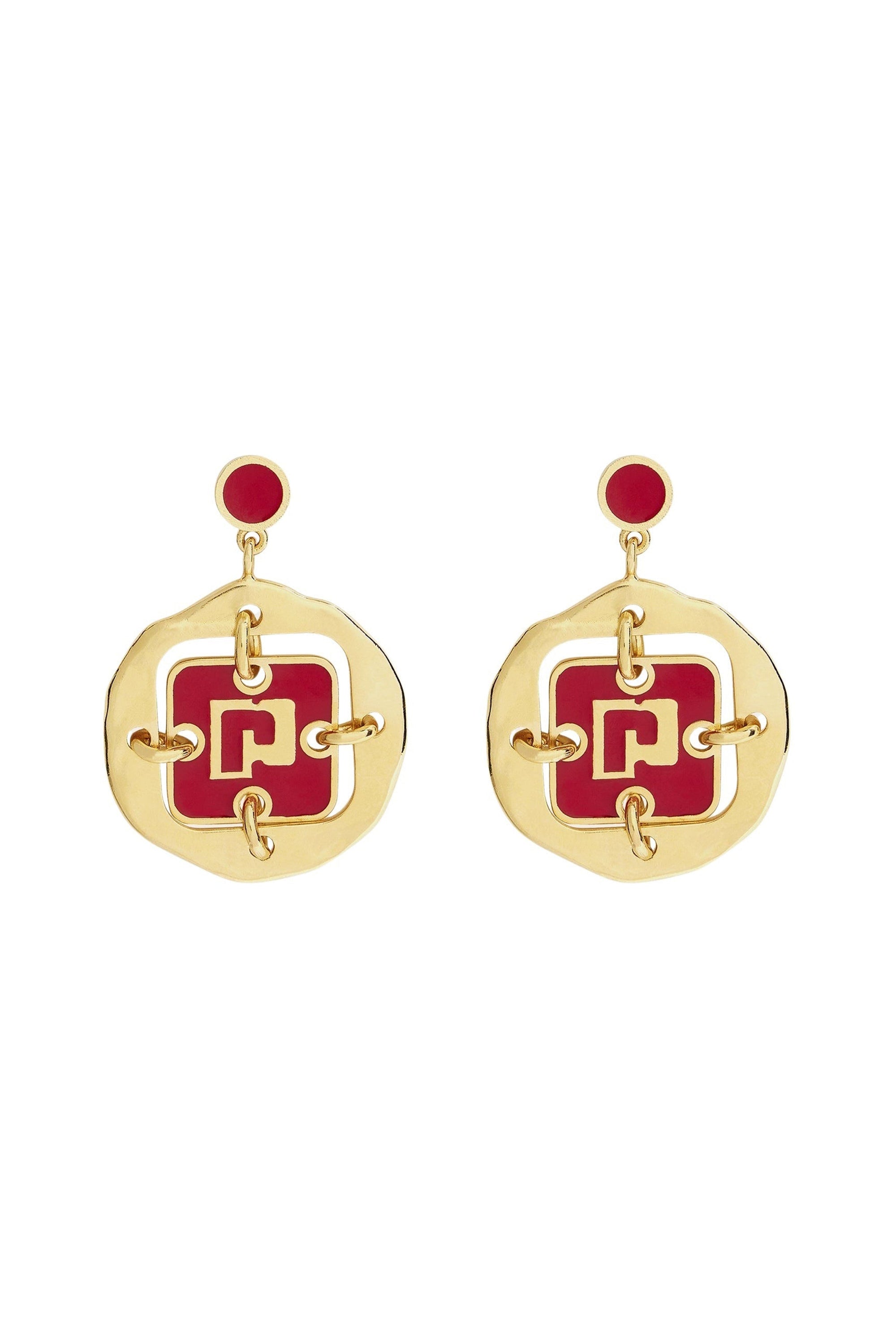 Gold & Red Boucles d’oreilles - Gold & Red