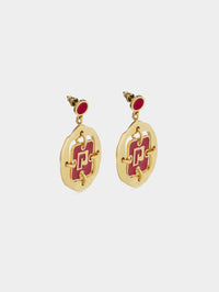 Gold & Red Boucles d’oreilles - Gold & Red