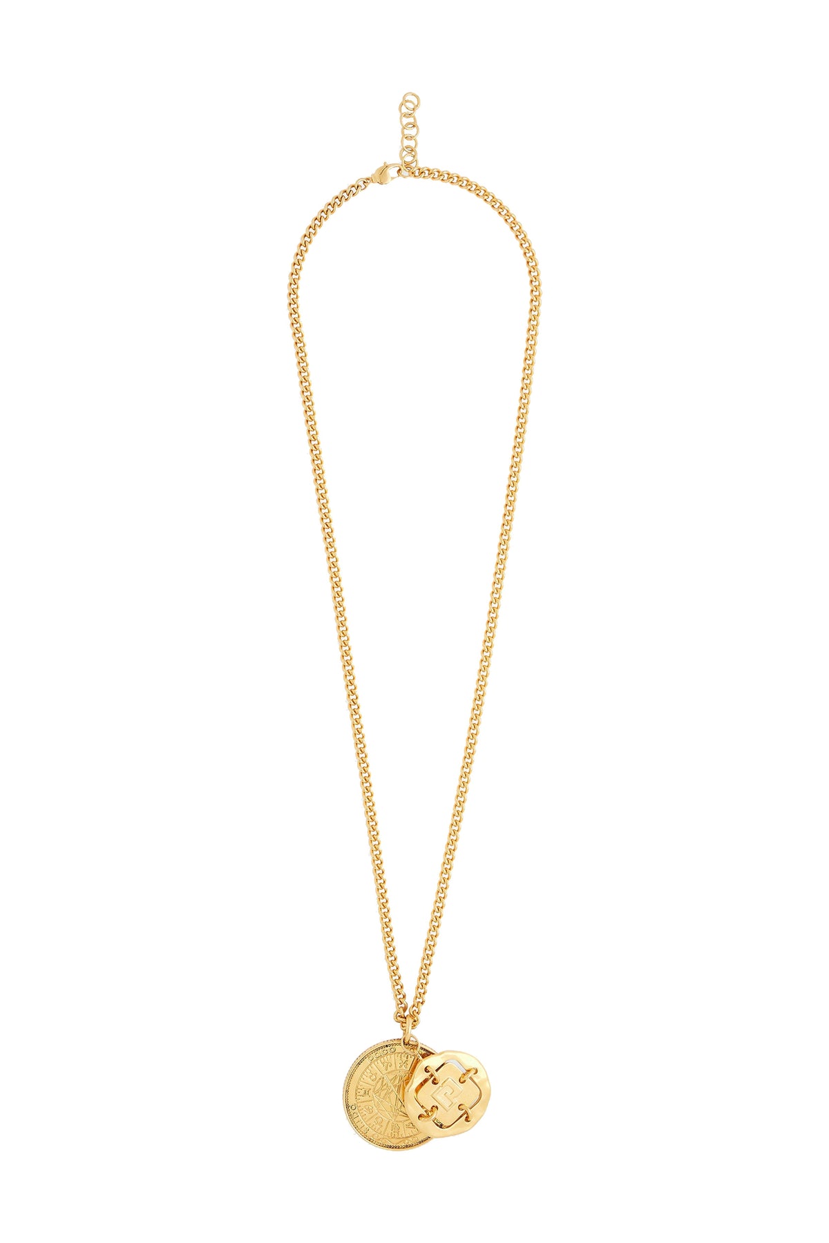 Collier pendentif en laiton doré à médailles - Gold