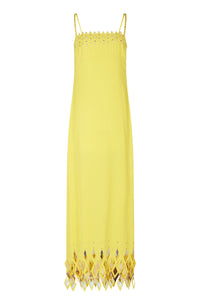 Empire dress with straps and cut-outs - Yellow