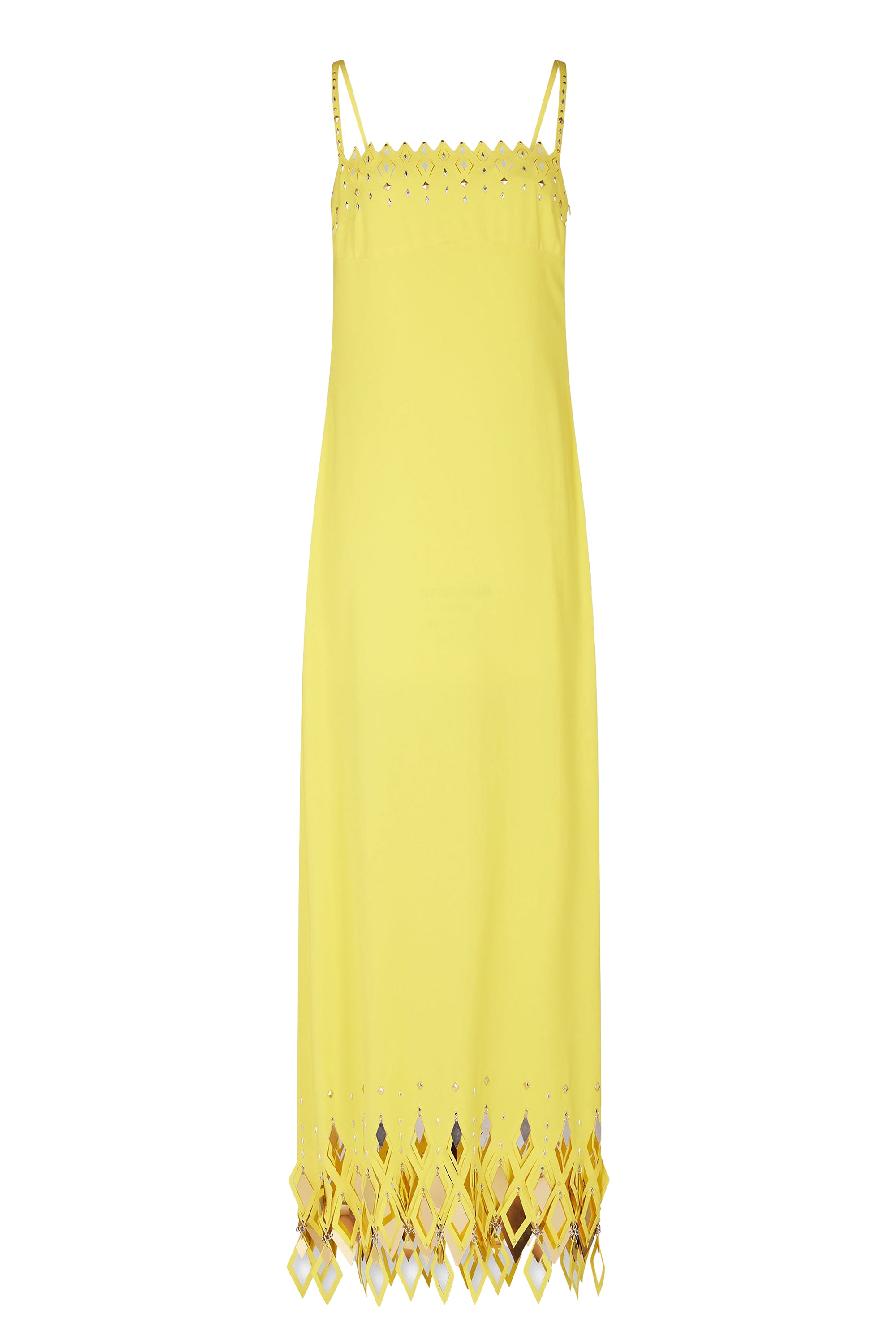 Empire dress with straps and cut-outs - Yellow