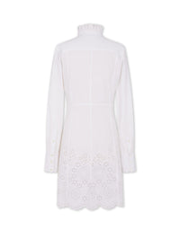 Robe chemise cintrée à broderie anglaise - Optical White