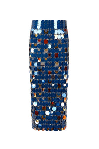 Navy Orange & Silver Jupe - Navy Orange & Silver
