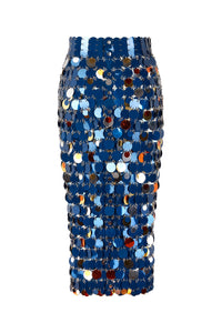 Navy Orange & Silver Jupe - Navy Orange & Silver