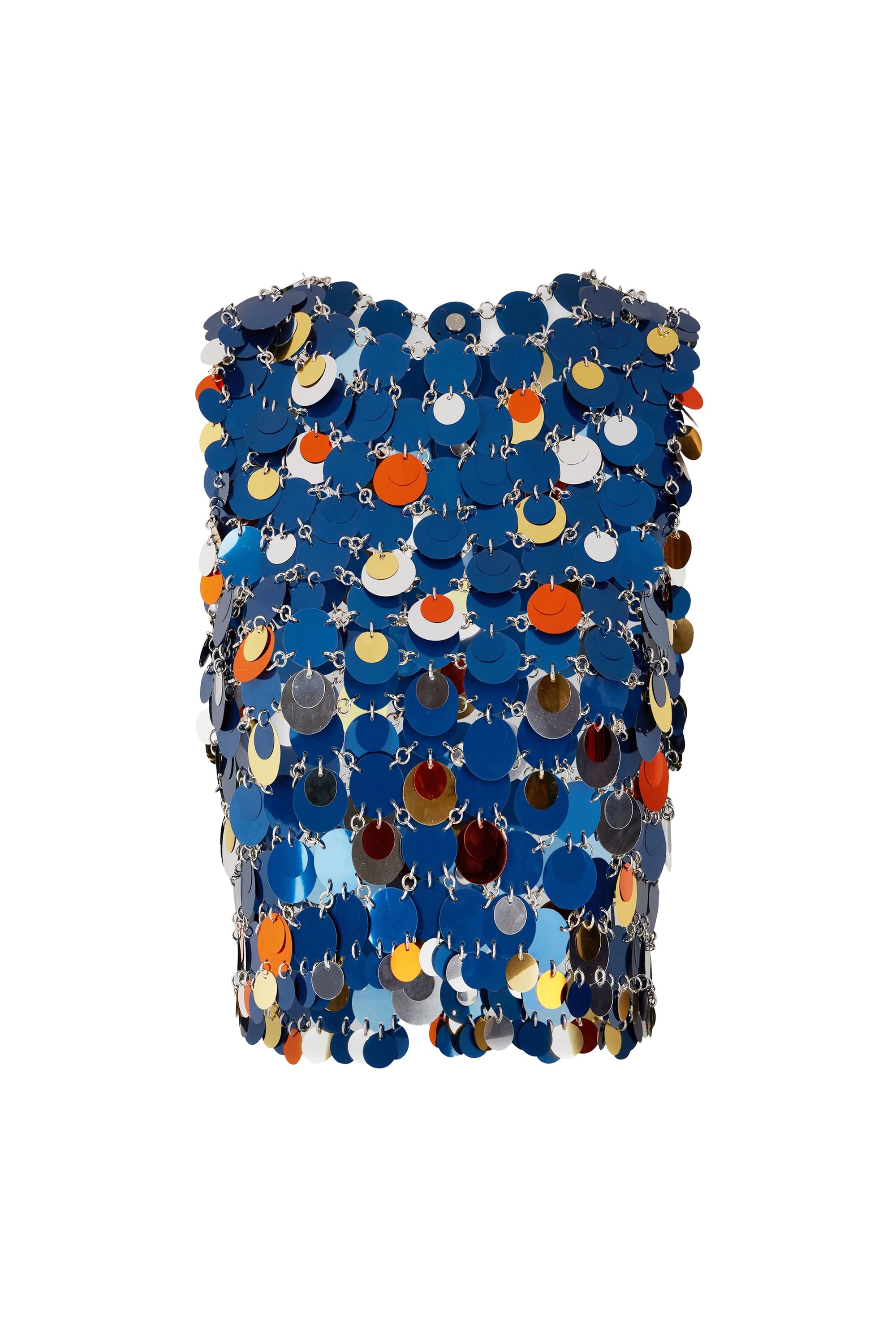 Navy Orange & Silver Top - Navy Orange & Silver
