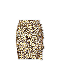 Jupe courte imprimée - Leopard Natural