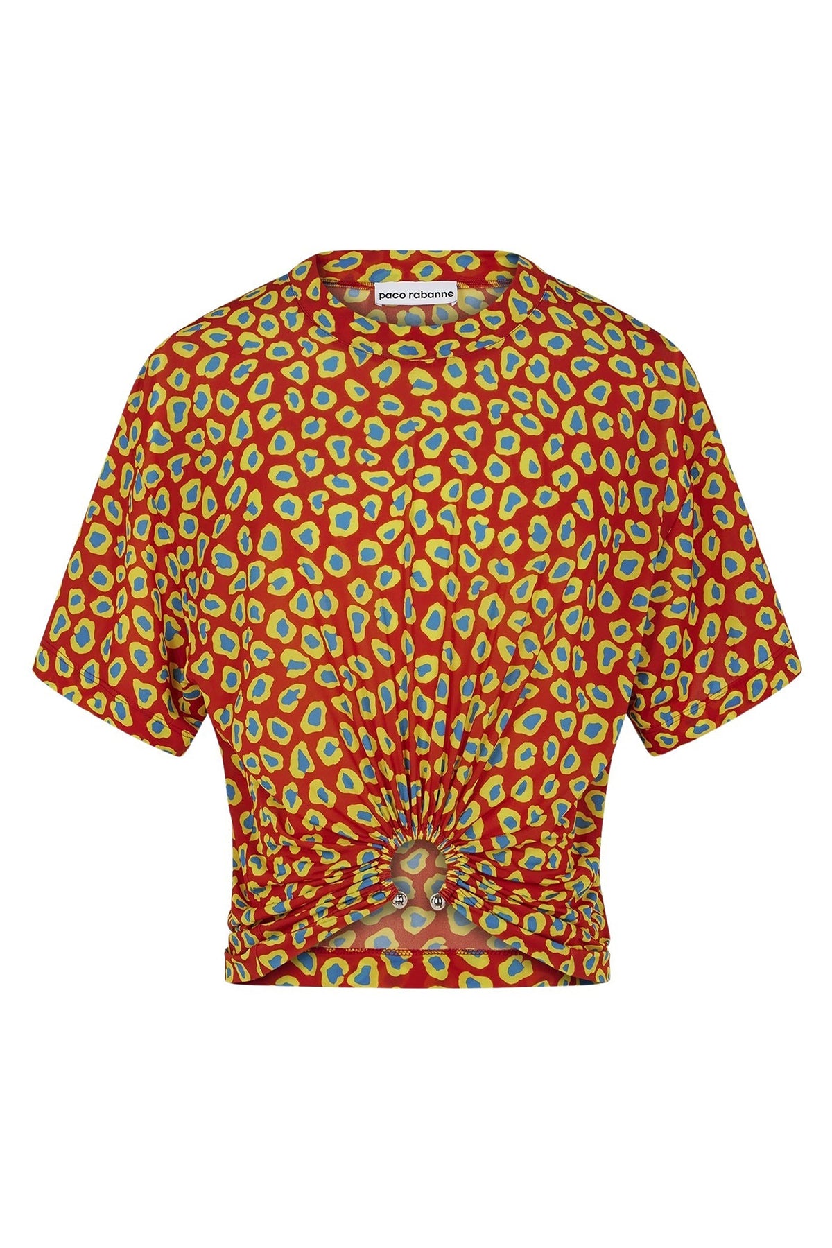 T-shirt cropped à fronces et anneau - Paprika Movida