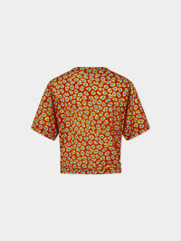 T-shirt cropped à fronces et anneau - Paprika Movida