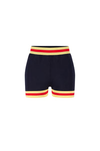 Short à ceinture à élastique et rayures - Navy & Gold