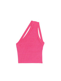 Débardeur asymétrique Ascu en lin - Pink