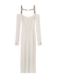 Robe midi Sierra à logo métallique - Light Brown