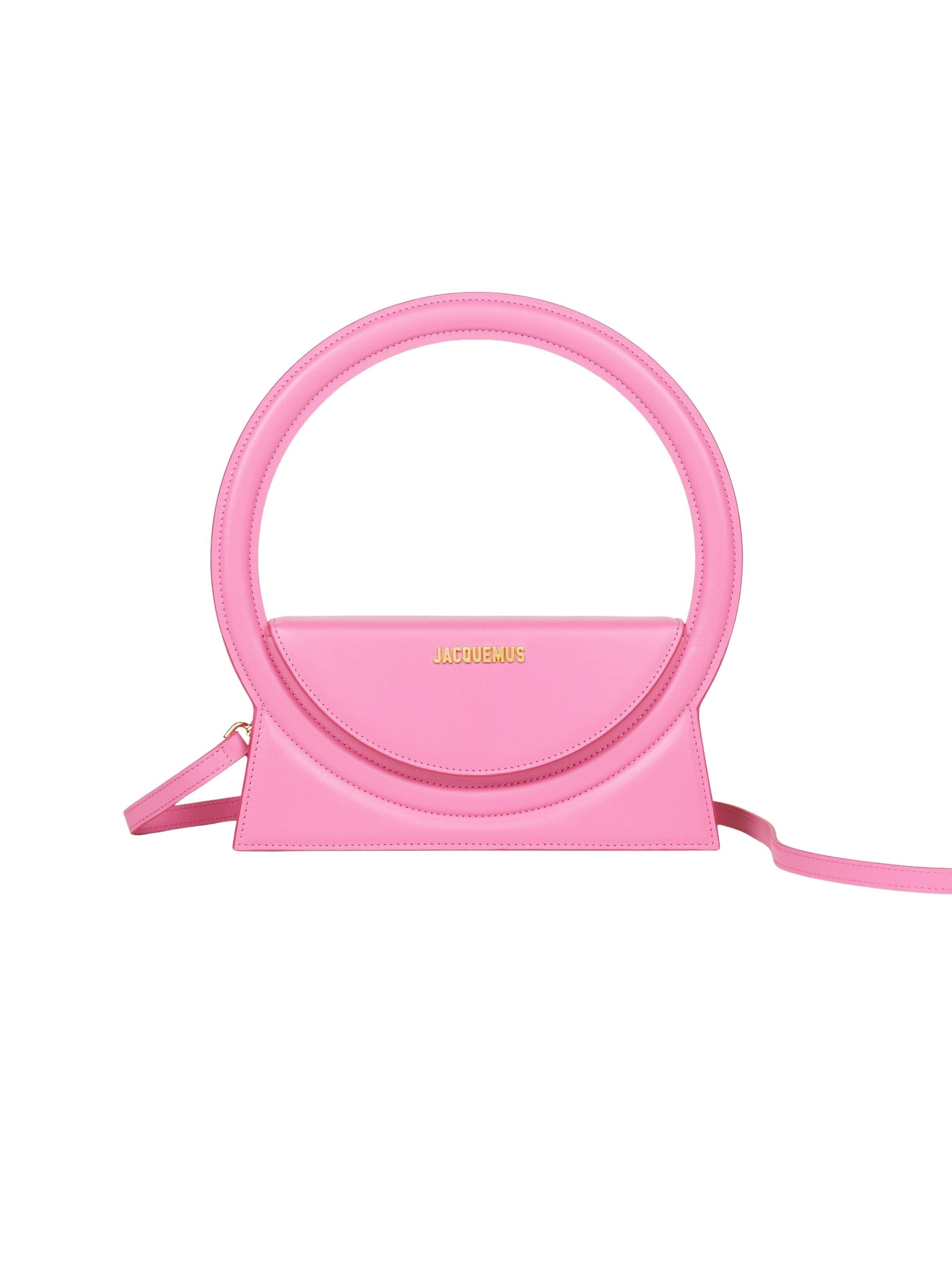 Sac Rond à bandoulière avec logo en cuir - Pink
