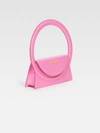 Sac Rond à bandoulière avec logo en cuir - Pink