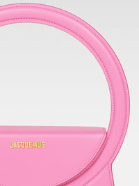 Sac Rond à bandoulière avec logo en cuir - Pink