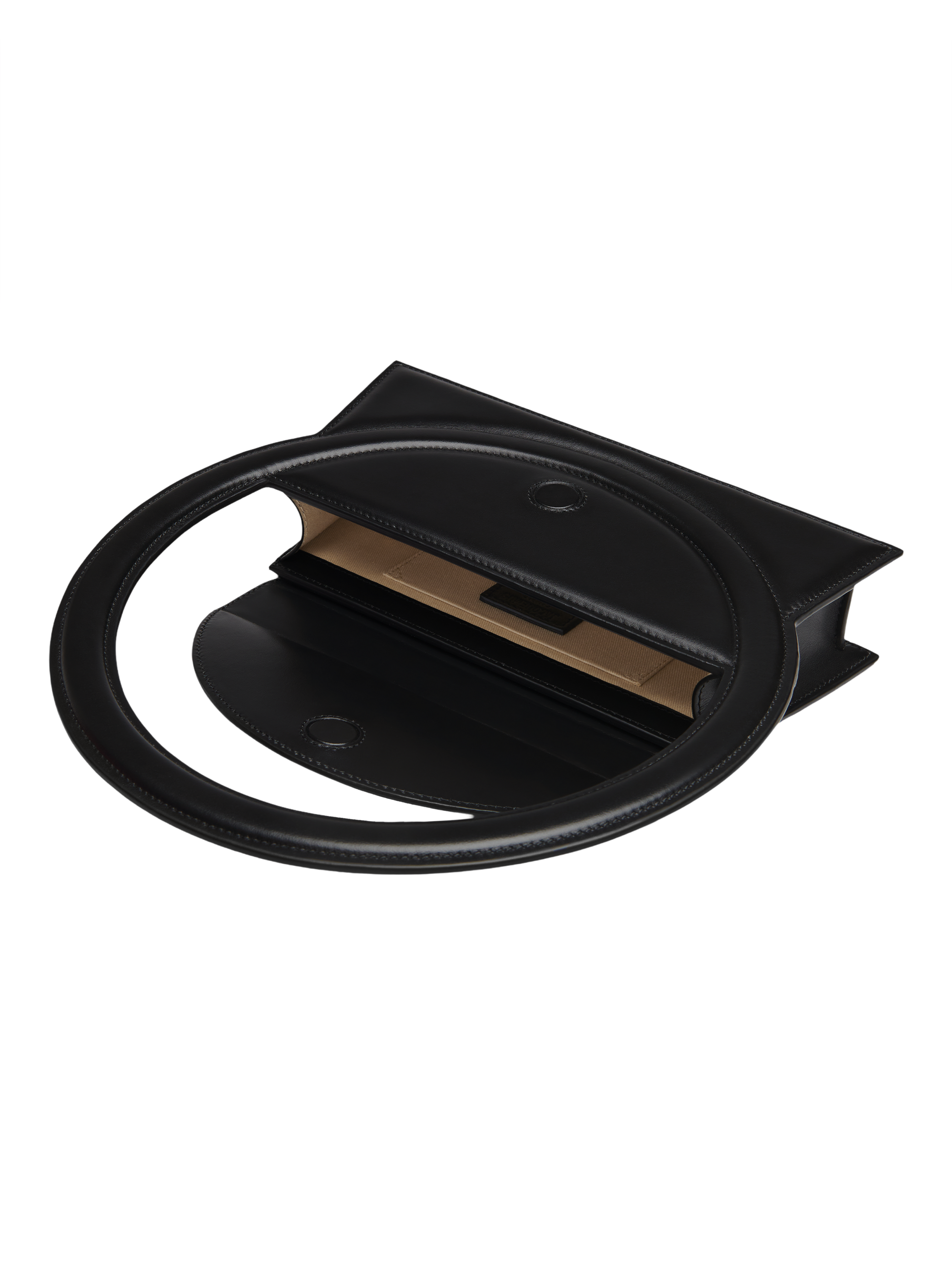 Sac Rond en cuir - Black