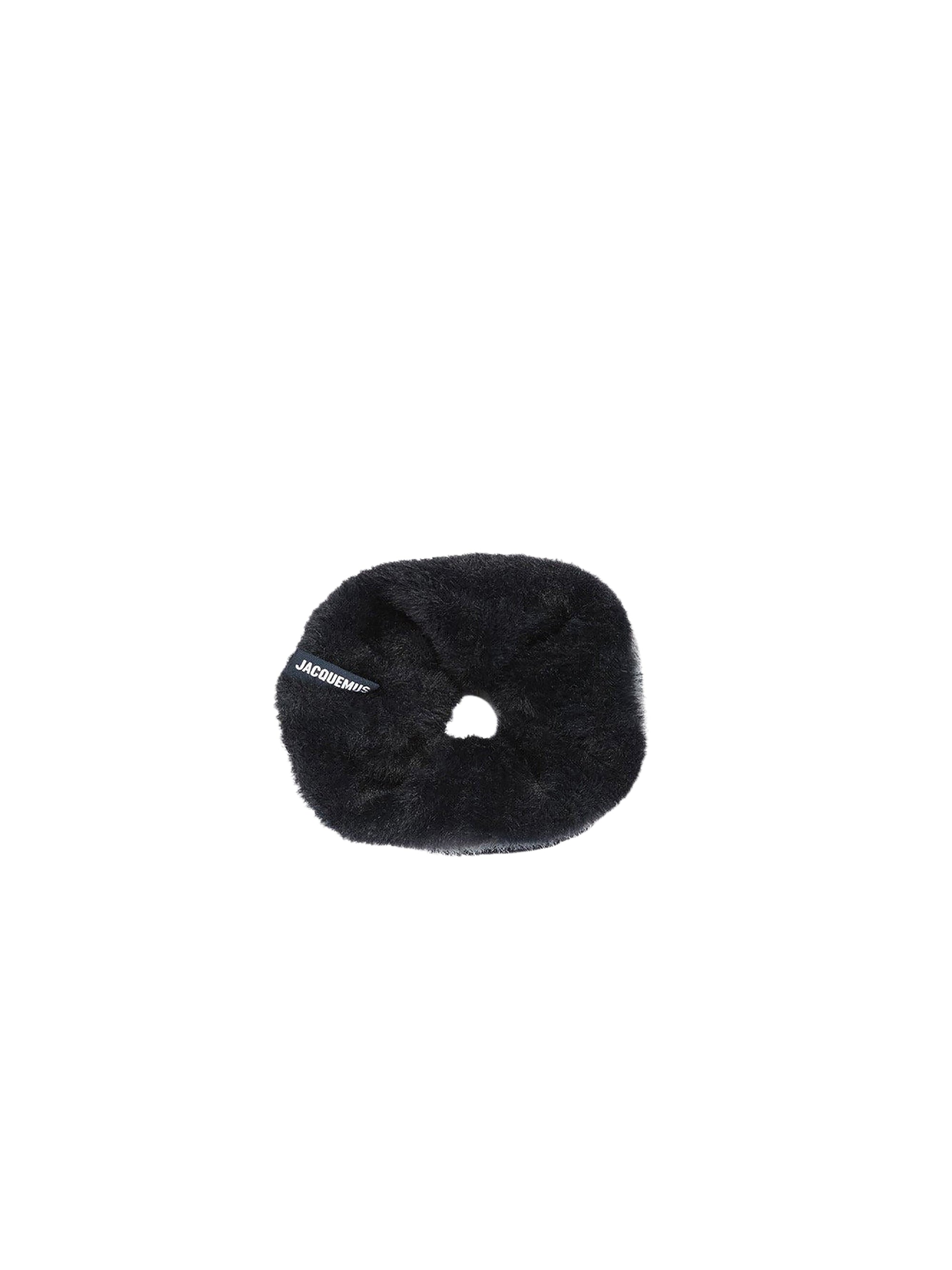 Chouchou Neva avec logo duveteux - Black