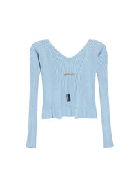 Cardigan en maille Pralu à manches longues - Light Blue