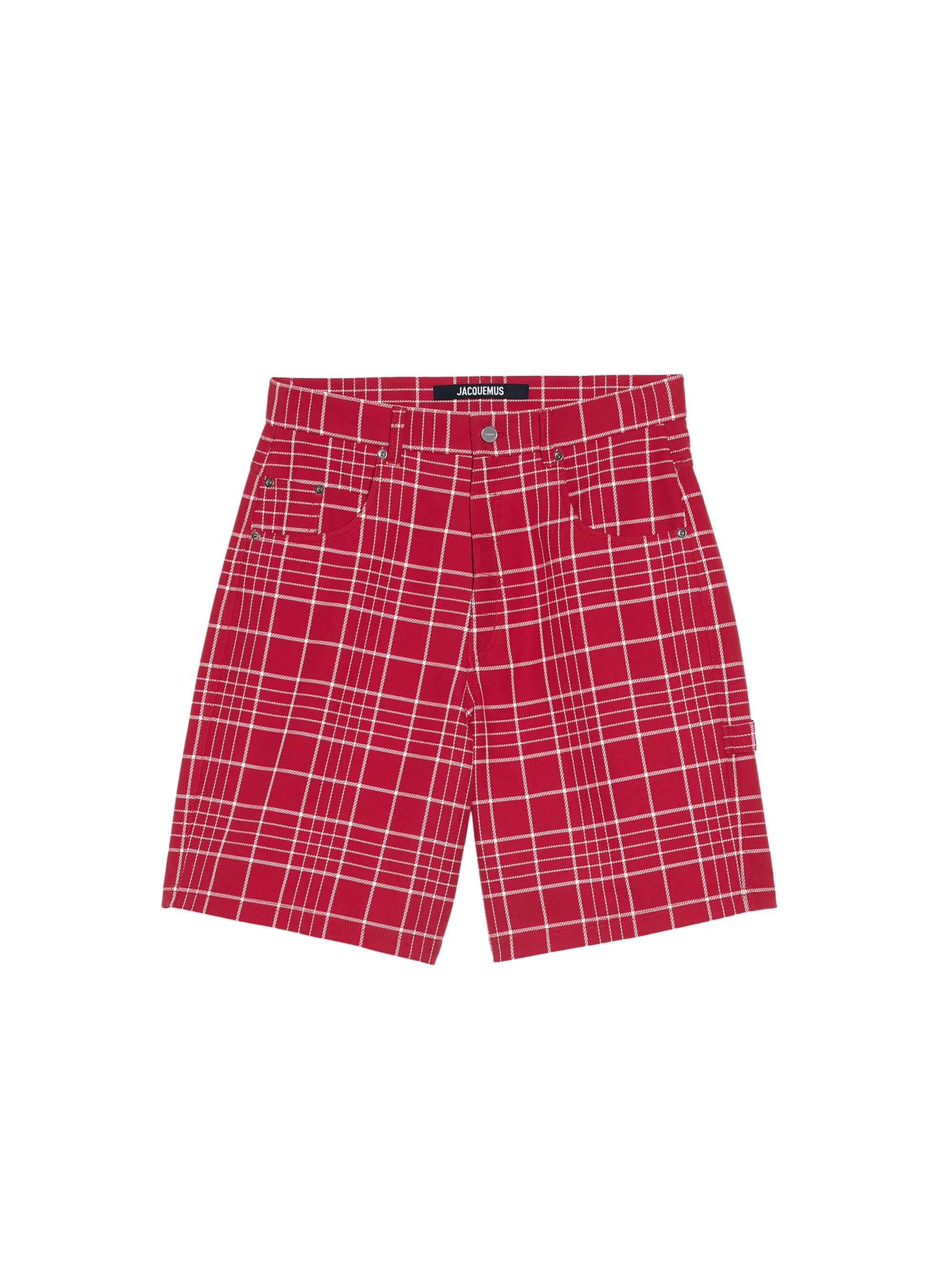 JACQUARD CHECK  DARK RED LE SHORT PANNI