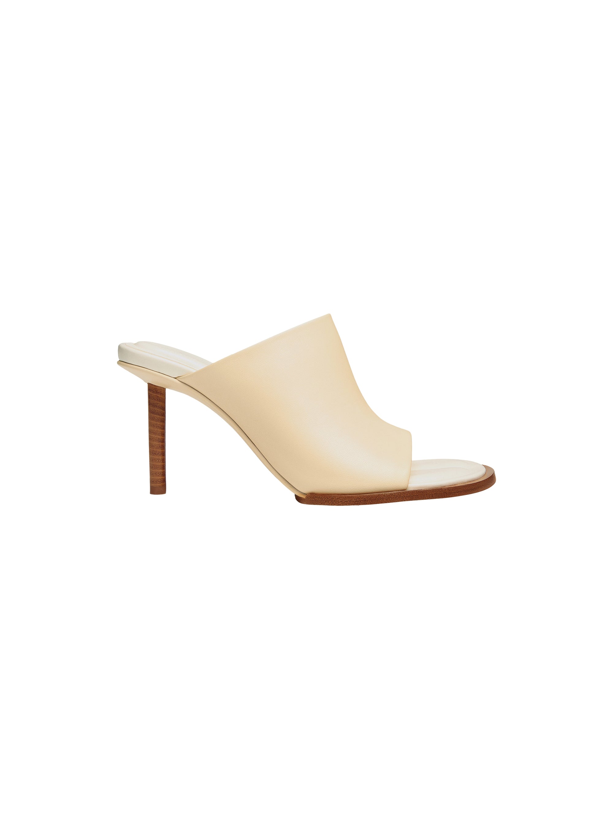 Mules Rond Carré en cuir - Off-White