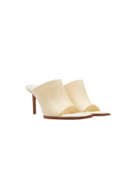 Mules Rond Carré en cuir - Off-White