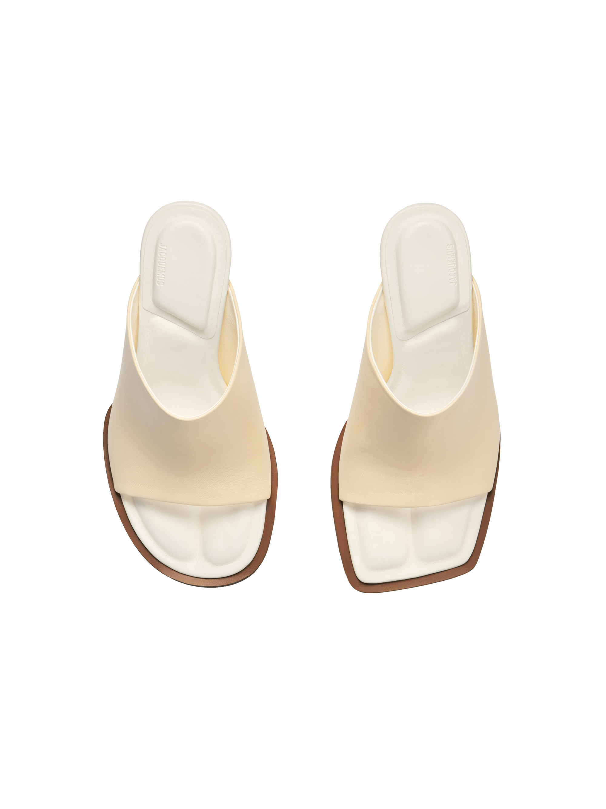 Mules Rond Carré en cuir - Off-White