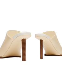 Mules Rond Carré en cuir - Off-White