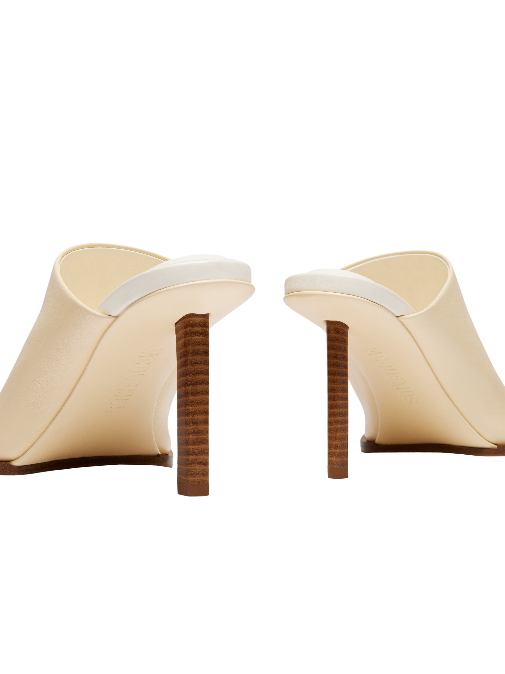 Mules Rond Carré en cuir - Off-White