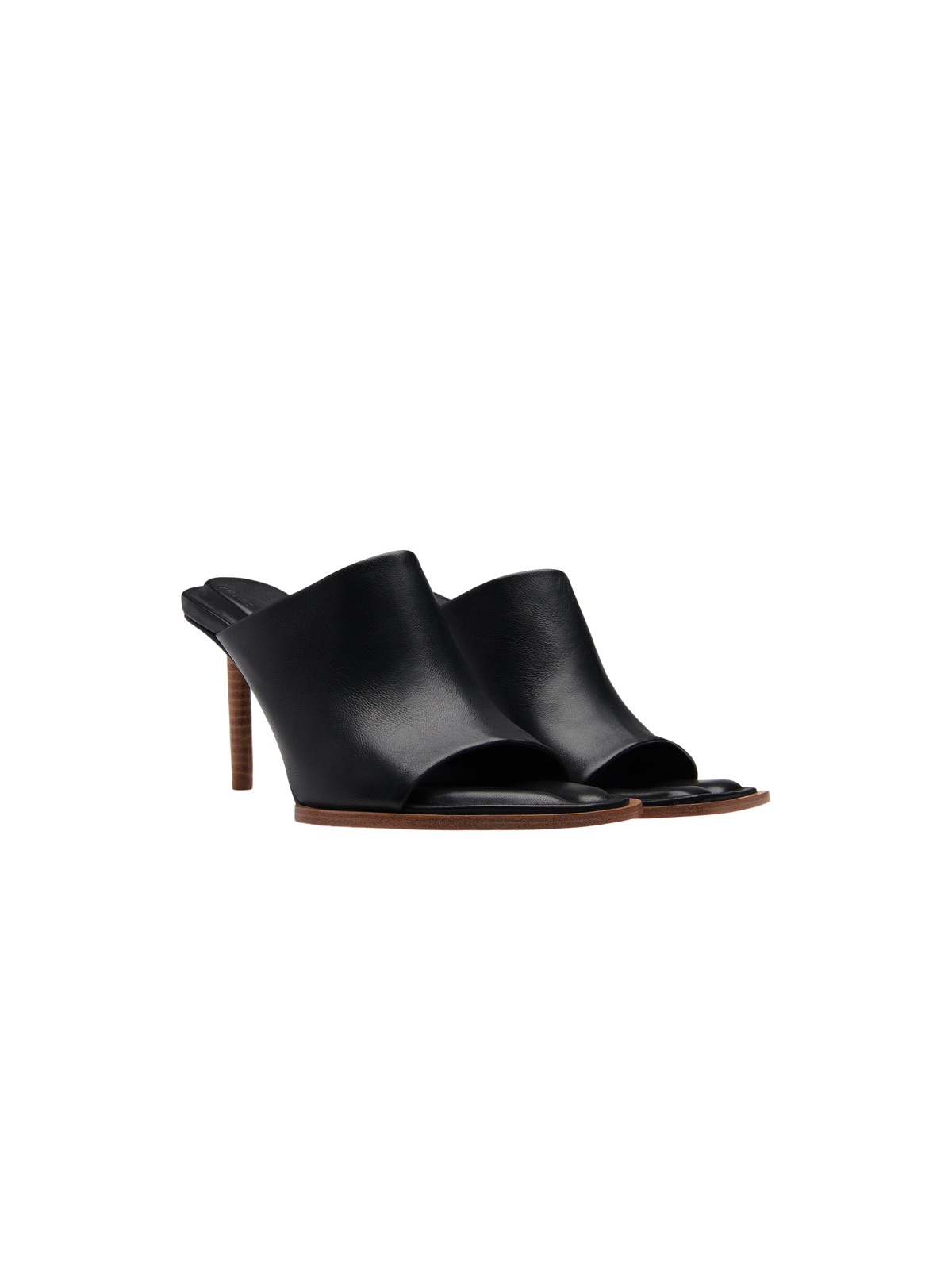 150€ / 2 sold //4 QTY / ST50%   Mules Rond Carré 75 en cuir - Black