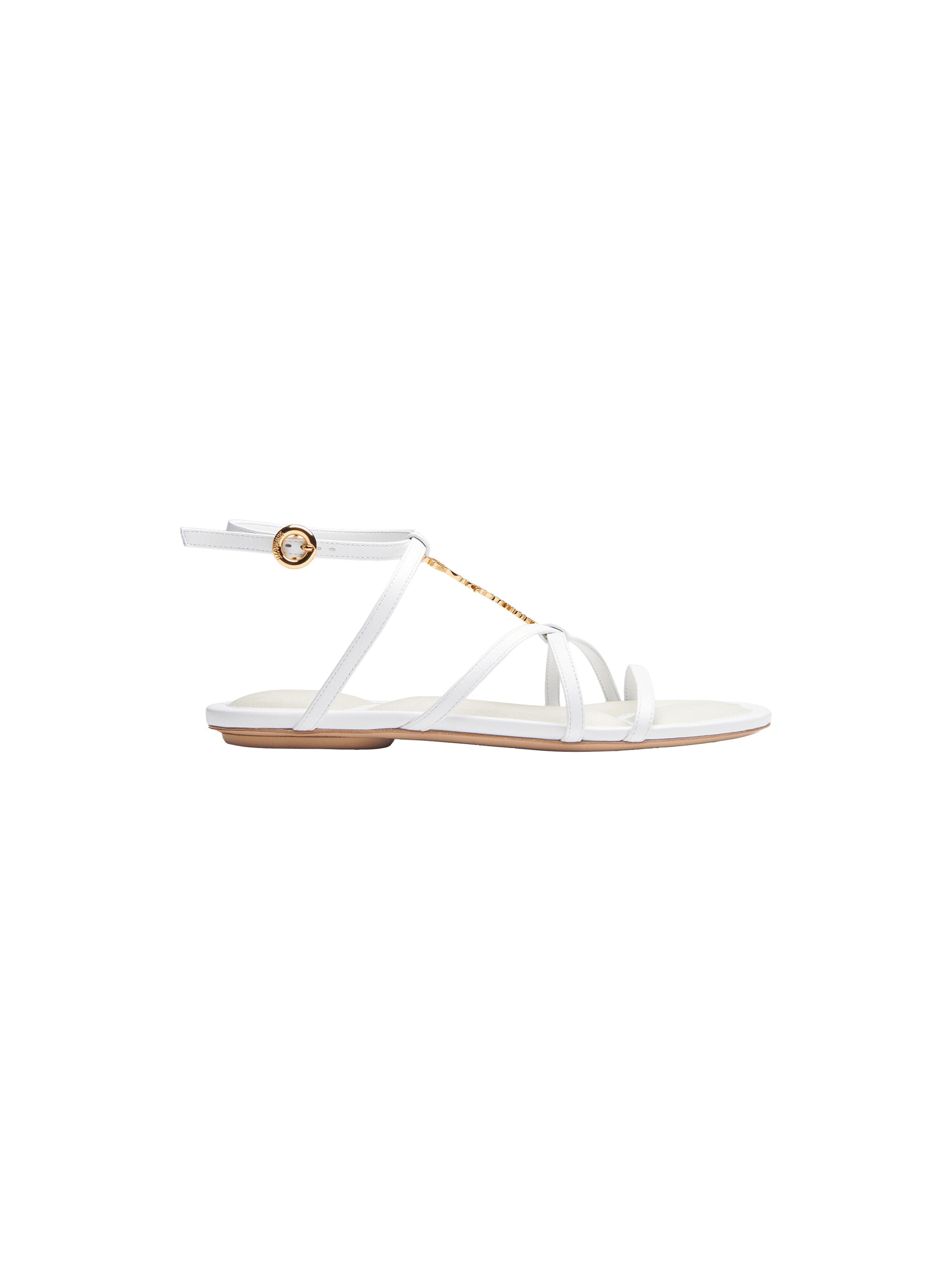 Sandales plates Pralu en cuir - White