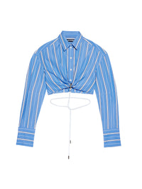 Chemise Plidao courte drapée - Blue Stripes