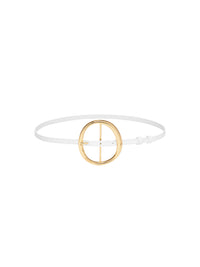 Ceinture Ronde en cuir - White
