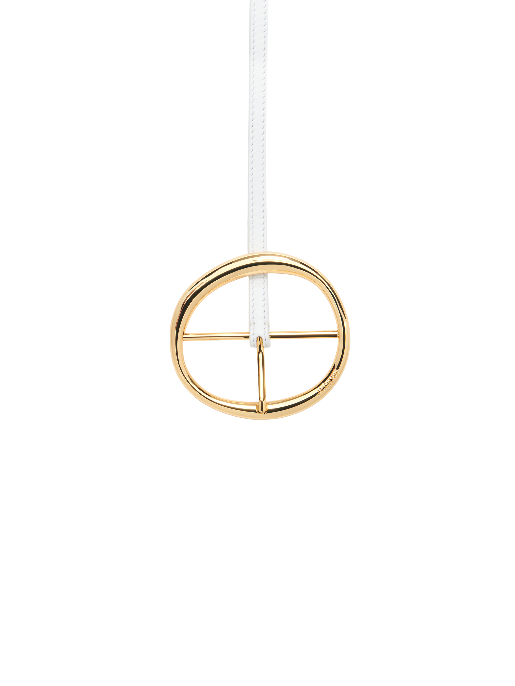 Ceinture Ronde en cuir - White
