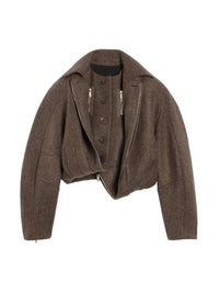 DARK BROWN LE MANTEAU FELTRO
