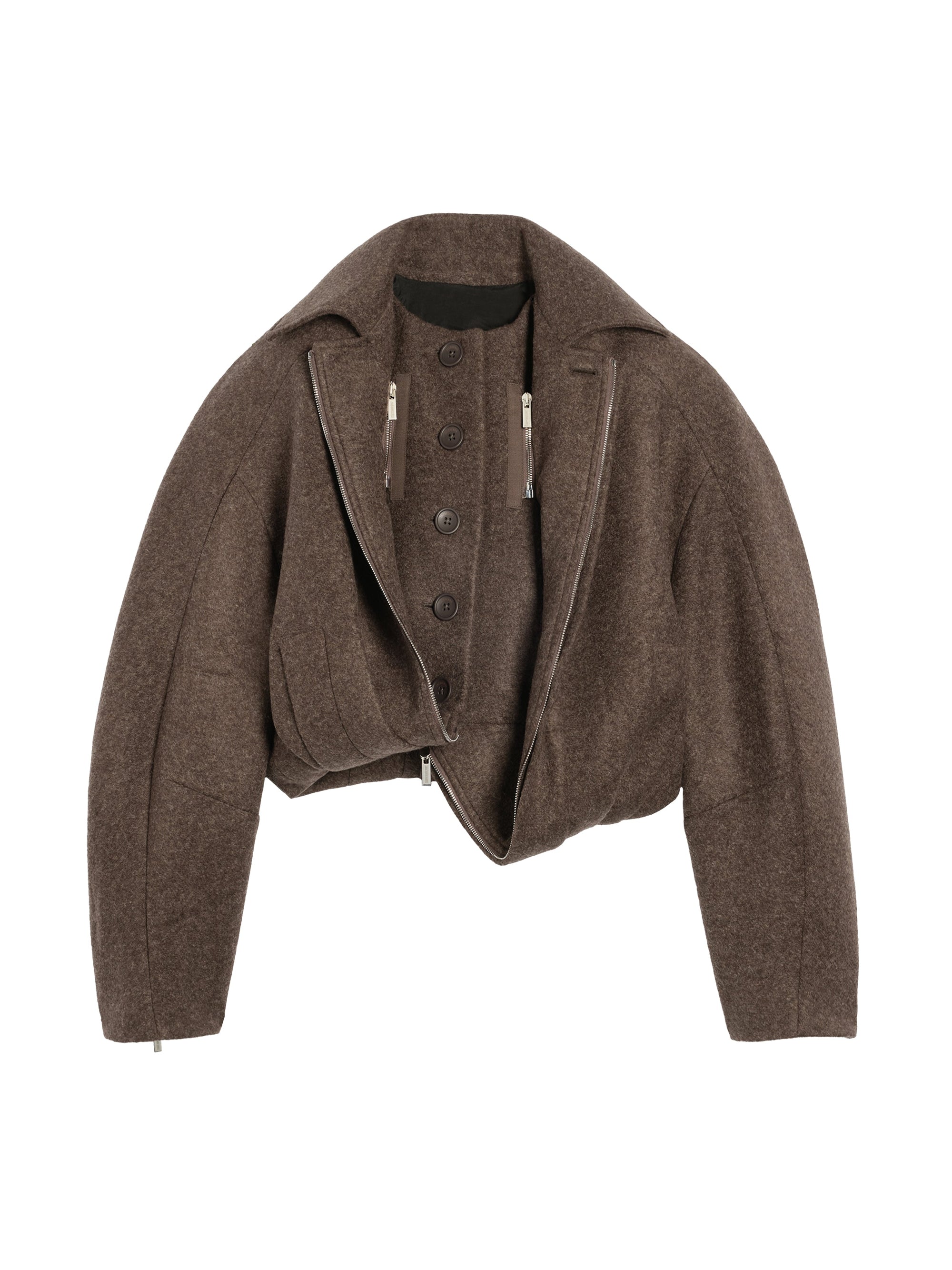 DARK BROWN LE MANTEAU FELTRO
