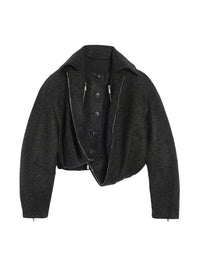 DARK GREY LE MANTEAU FELTRO