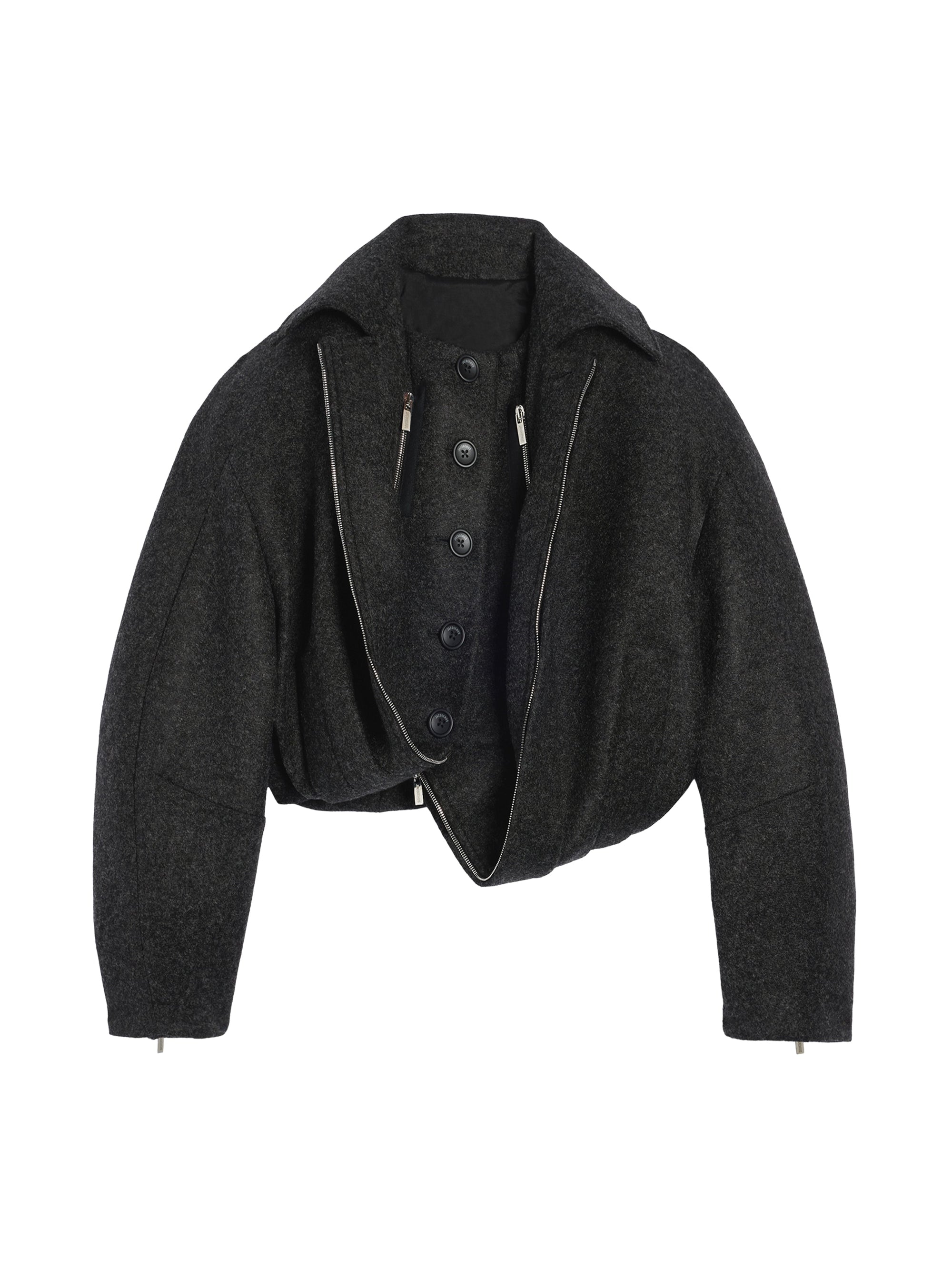 DARK GREY LE MANTEAU FELTRO