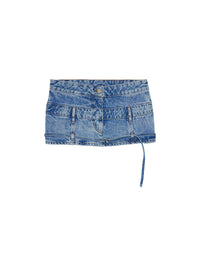 75€ / 2 sold //3 QTY / ST67%   Jupe courte De-Nimes Criollo en denim - Light Blue Tabac