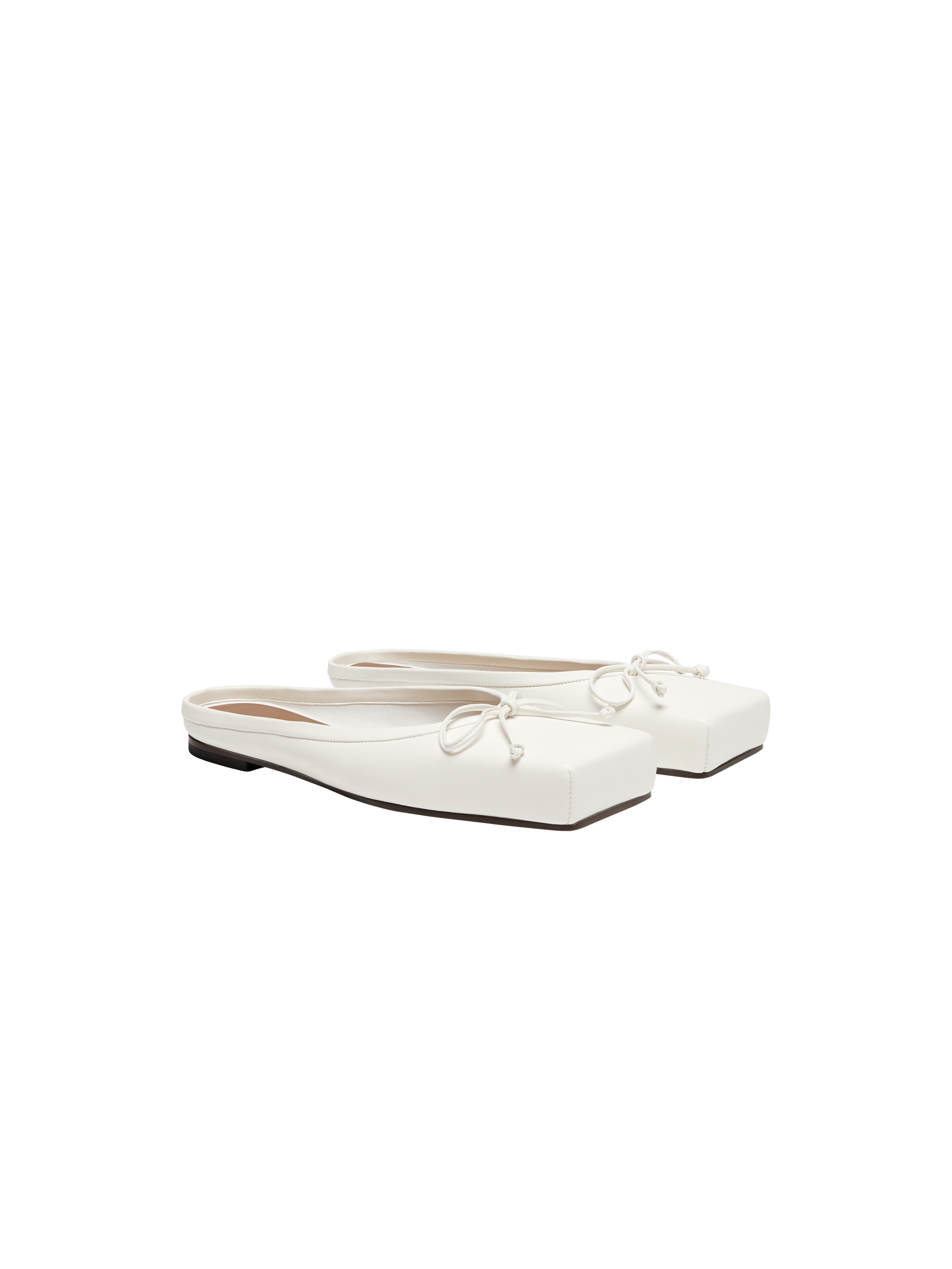 Mules Plates Ballet en cuir - Off-White