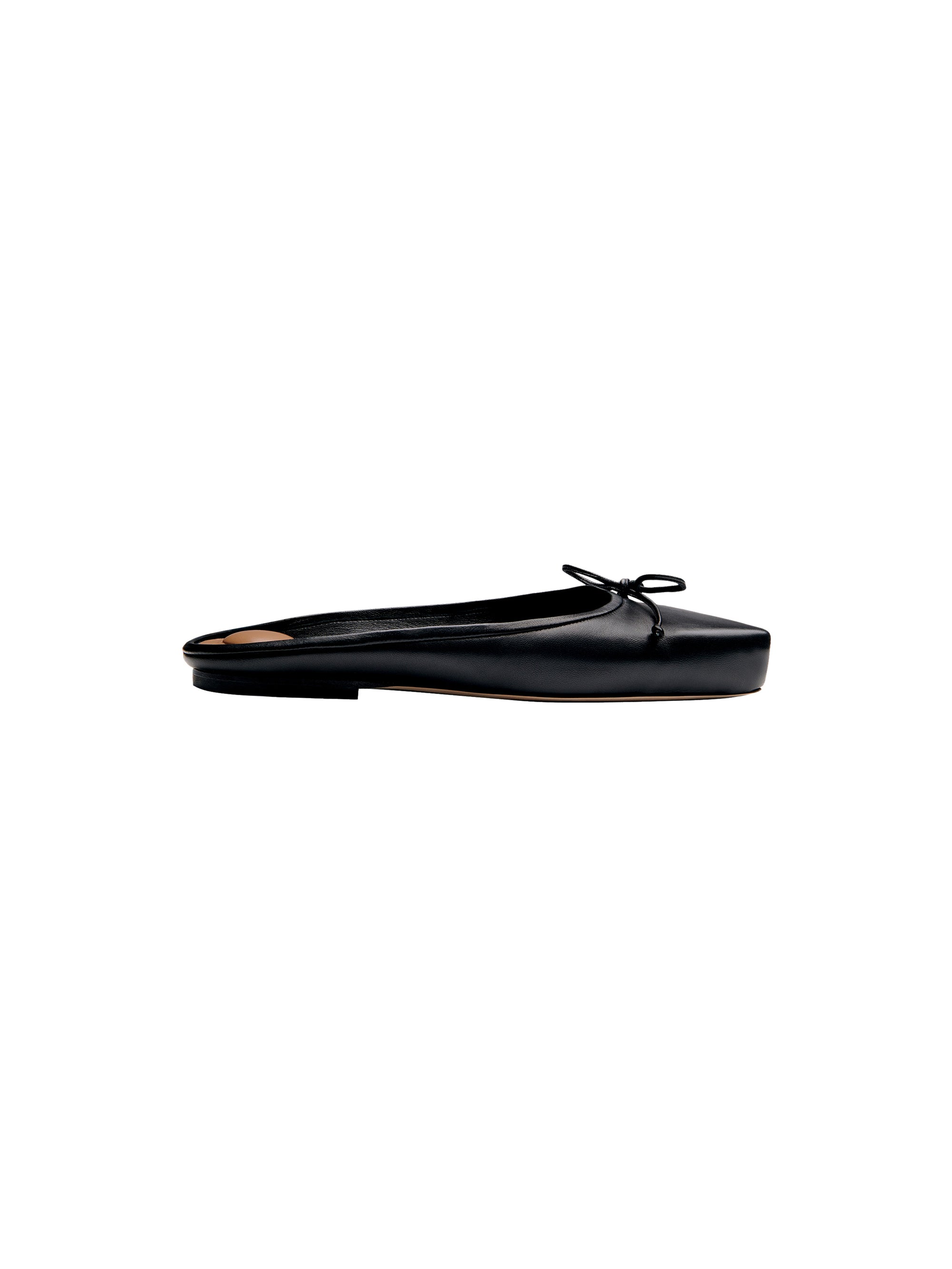 Mules Plates Ballet en cuir - Black