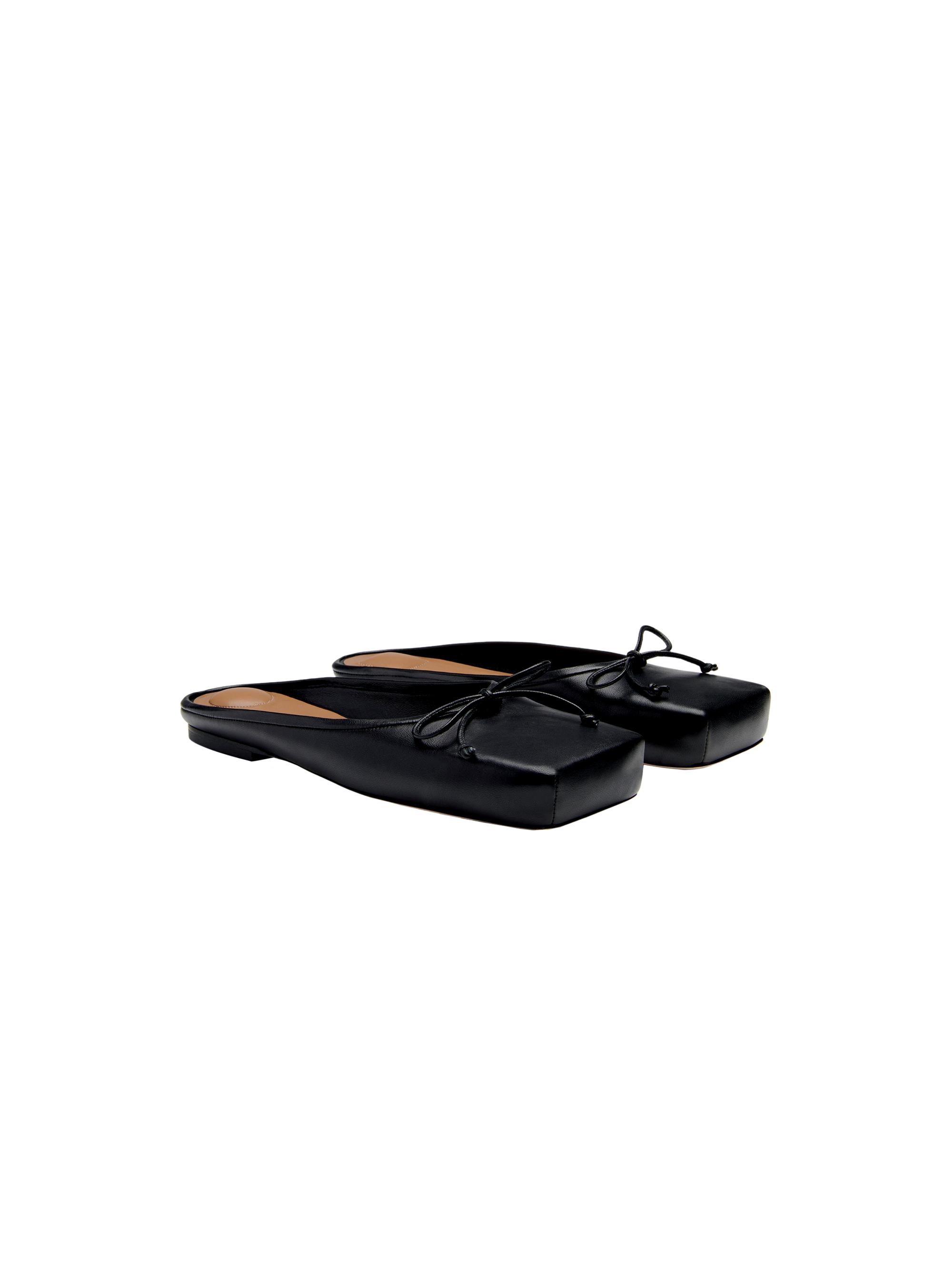 Mules Plates Ballet en cuir - Black