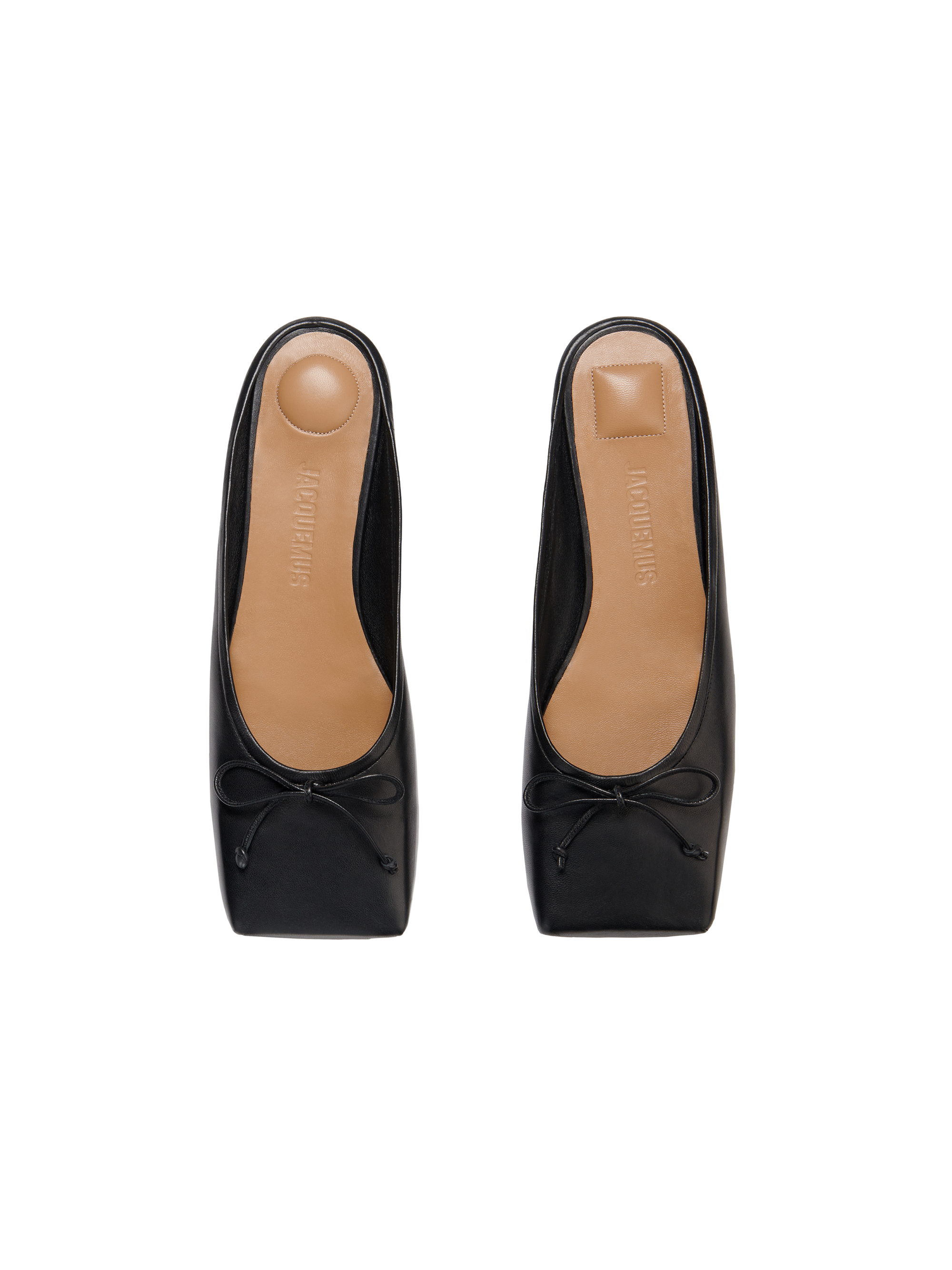 Mules Plates Ballet en cuir - Black