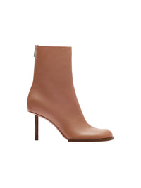 LIGHT BROWN LES BOTTINES ROND CARRE