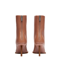 LIGHT BROWN LES BOTTINES ROND CARRE