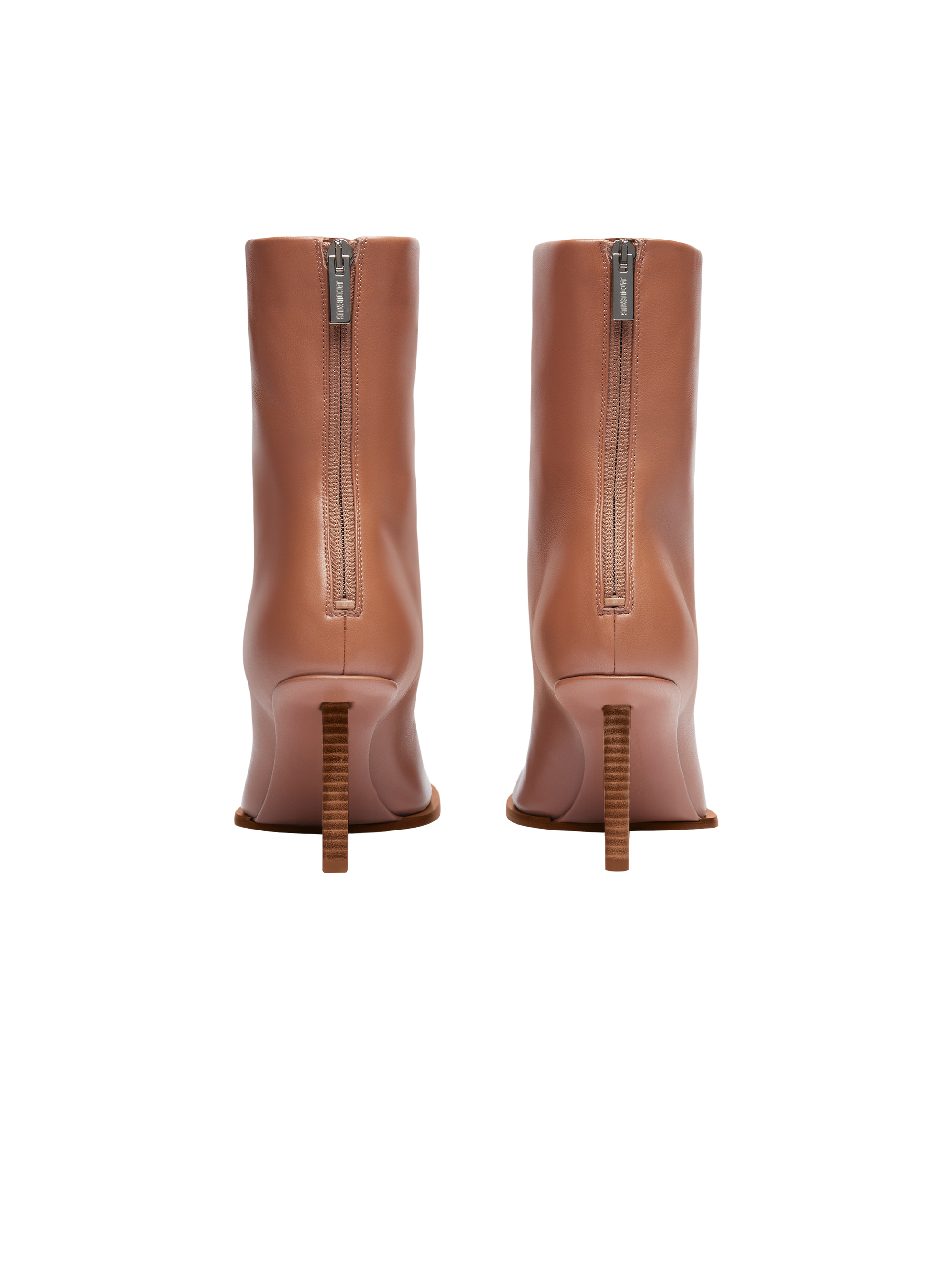 LIGHT BROWN LES BOTTINES ROND CARRE