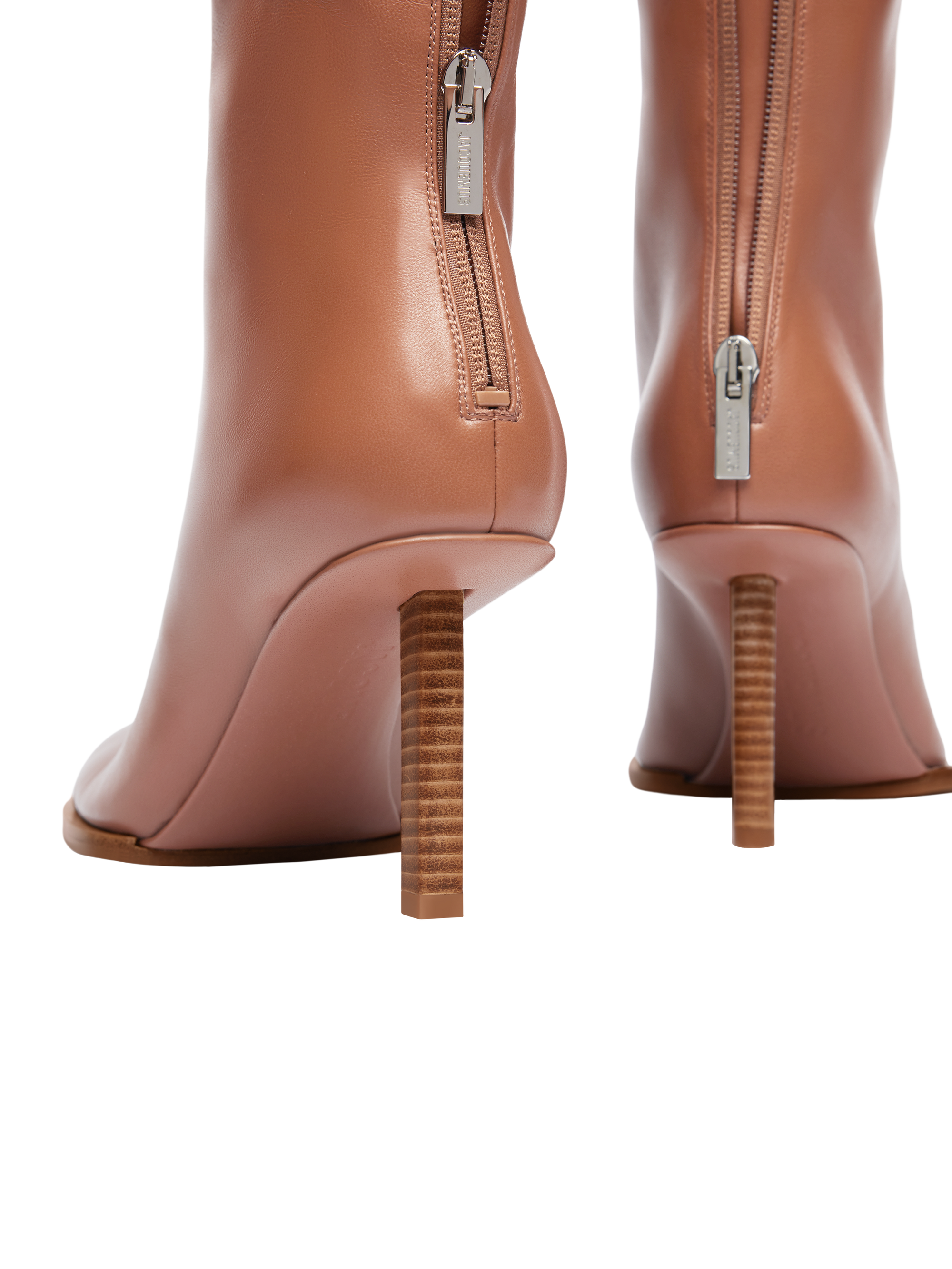 LIGHT BROWN LES BOTTINES ROND CARRE