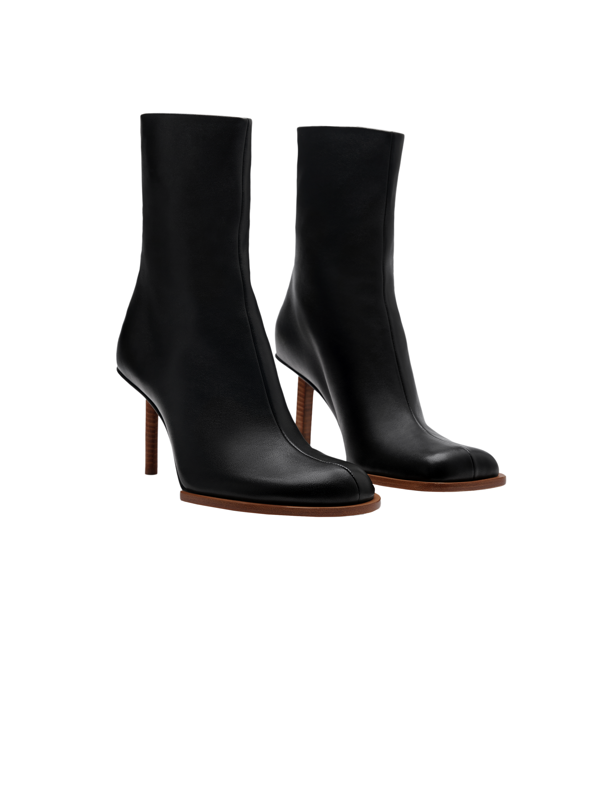 Bottines Rond Carré en cuir - Black
