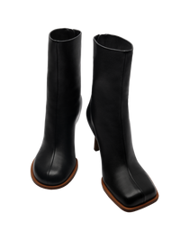 Bottines Rond Carré en cuir - Black